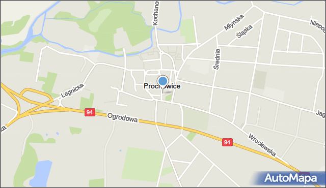 Prochowice, Skwer Jana Pawła II, mapa Prochowice