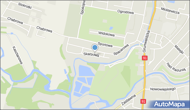 Pruszcz Gdański, Skarpowa, mapa Pruszcz Gdański