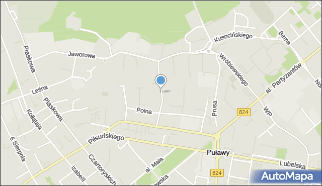 Puławy, Skłodowskiej-Curie Marii, mapa Puław