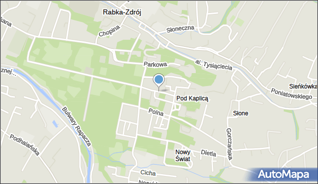 Rabka-Zdrój, Skłodowskiej-Curie Marii, mapa Rabka-Zdrój