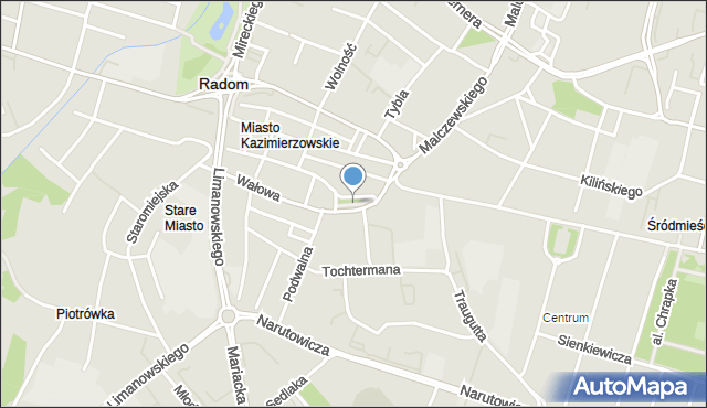 Radom, Skwer Unii Wileńsko-Radomskiej, mapa Radomia