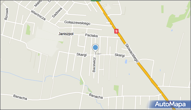 Radom, Skargi Piotra, ks., mapa Radomia