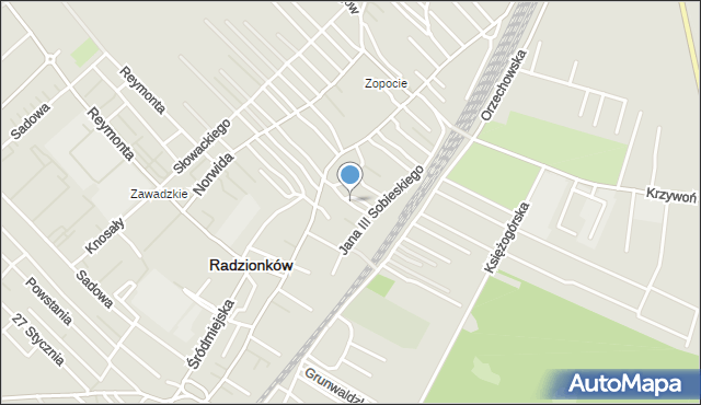 Radzionków, Skryta, mapa Radzionków