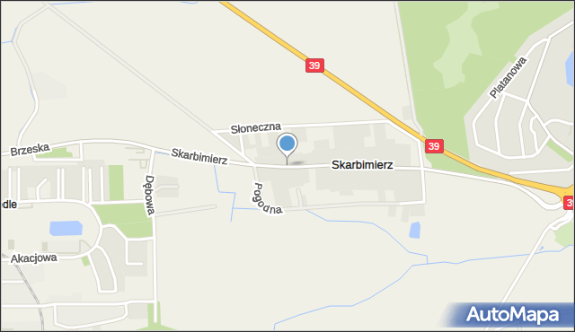 Skarbimierz powiat brzeski, Skarbimierz, mapa Skarbimierz powiat brzeski