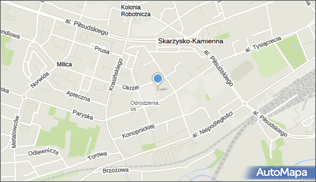 Skarżysko-Kamienna, Skwer Braci Zygmuntowiczów, mapa Skarżysko-Kamienna