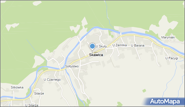 Skawica, Skawica, mapa Skawica