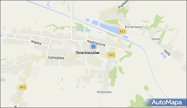 Skierbieszów, Skwer Armii Krajowej, mapa Skierbieszów