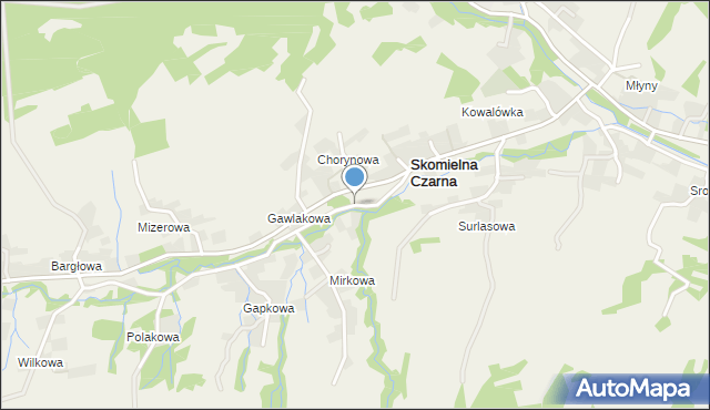 Skomielna Czarna, Skomielna Czarna, mapa Skomielna Czarna