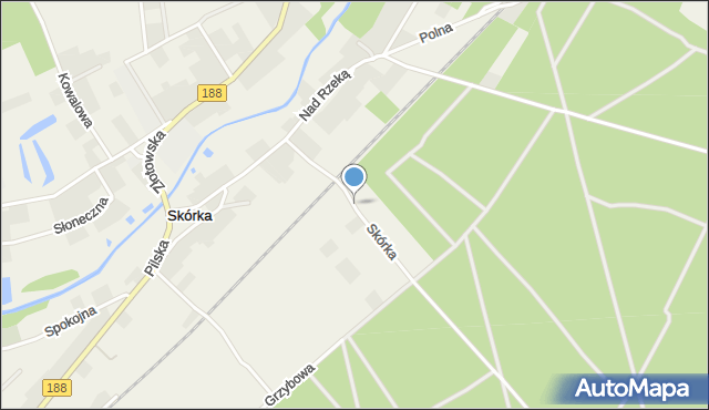 Skórka gmina Krajenka, Skórka, mapa Skórka gmina Krajenka