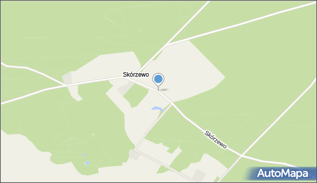 Skórzewo gmina Człuchów, Skórzewo, mapa Skórzewo gmina Człuchów