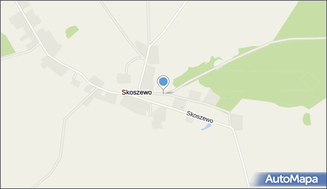 Skoszewo gmina Wolin, Skoszewo, mapa Skoszewo gmina Wolin