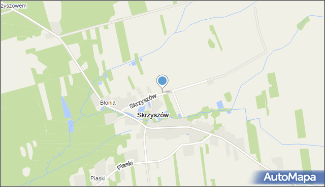 Skrzyszów gmina Gowarczów, Skrzyszów, mapa Skrzyszów gmina Gowarczów