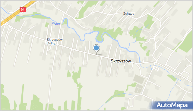 Skrzyszów powiat tarnowski, Skrzyszów, mapa Skrzyszów powiat tarnowski