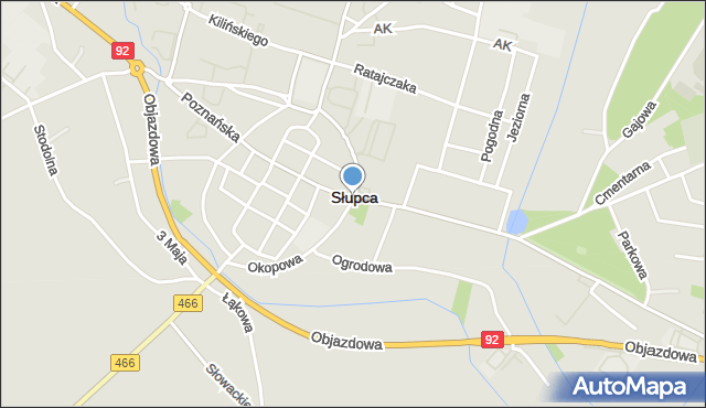 Słupca, Skwer przy Małym Rynku, mapa Słupca