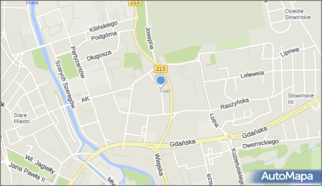 Słupsk, Skłodowskiej-Curie Marii, mapa Słupska