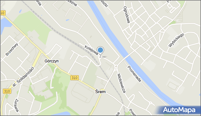 Śrem, Skwer Jurgi Jerzego, mapa Śrem