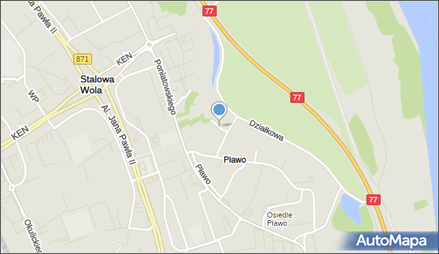 Stalowa Wola, Skrajna, mapa Stalowa Wola