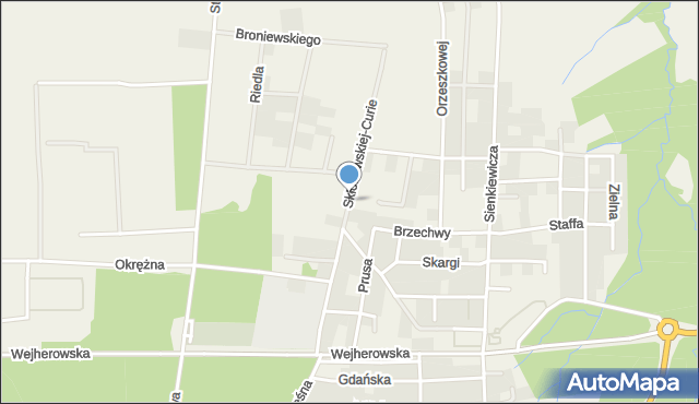 Strzebielino, Skłodowskiej-Curie Marii, mapa Strzebielino