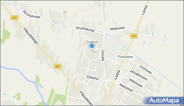 Szczerców, Skryta, mapa Szczerców