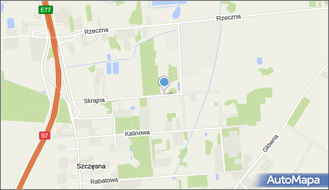 Szczęsna, Skrajna, mapa Szczęsna