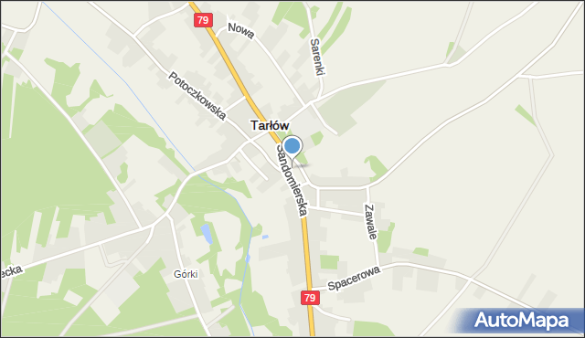 Tarłów, Skwer Stanisławskiej Anny, mapa Tarłów