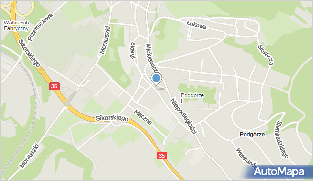 Wałbrzych, Skargi Piotra, ks., mapa Wałbrzycha