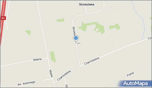 Woźniki powiat lubliniecki, Skrzesówka, mapa Woźniki powiat lubliniecki