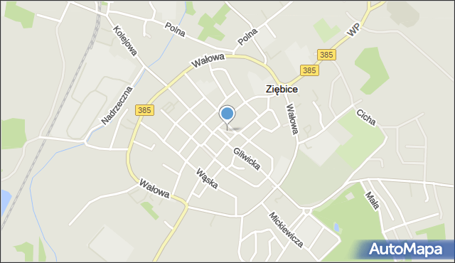 Ziębice, Skwer Zesłańców Sybiru, mapa Ziębice