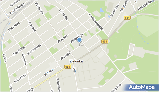 Zielonka powiat wołomiński, Skorupki Ignacego Jana, ks., mapa Zielonka powiat wołomiński