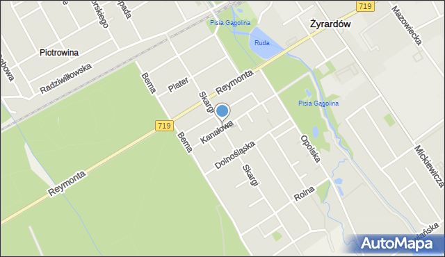 Żyrardów, Skargi Piotra, ks., mapa Żyrardów