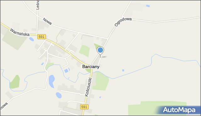 Barciany, Ślepa, mapa Barciany