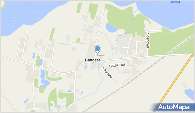 Bartosze, Słoneczna, mapa Bartosze