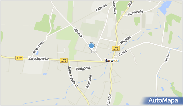 Barwice, Słoneczna, mapa Barwice