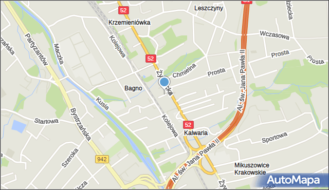 Bielsko-Biała, Słowików, mapa Bielsko-Białej