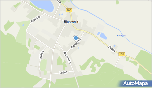 Bierzwnik, Słoneczna, mapa Bierzwnik