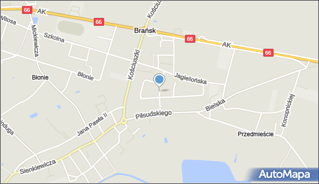 Brańsk, Słowackiego Juliusza, mapa Brańsk