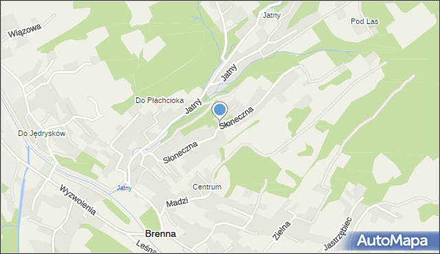 Brenna, Słoneczna, mapa Brenna