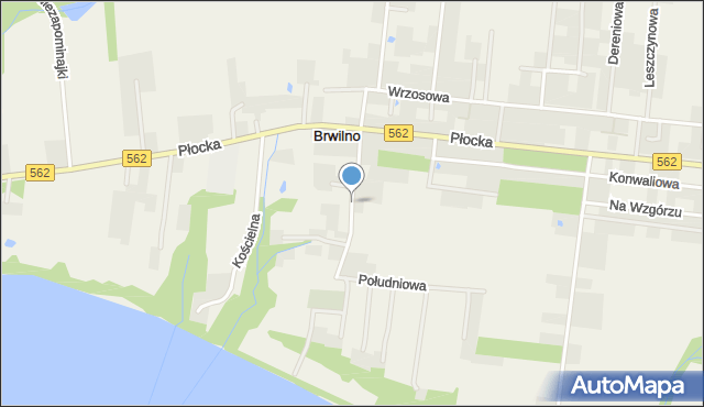 Brwilno gmina Stara Biała, Słoneczna, mapa Brwilno gmina Stara Biała