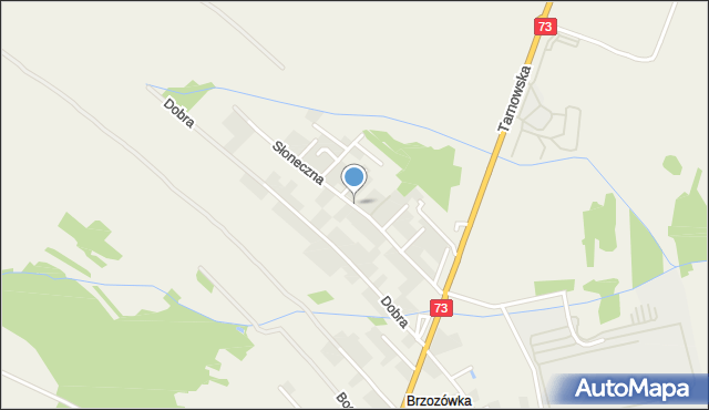 Brzozówka gmina Lisia Góra, Słoneczna, mapa Brzozówka gmina Lisia Góra