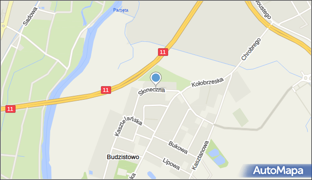 Budzistowo, Słoneczna, mapa Budzistowo