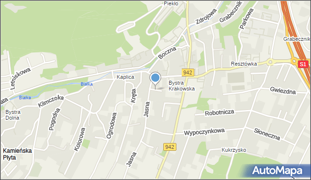 Bystra gmina Wilkowice, Słowicza, mapa Bystra gmina Wilkowice