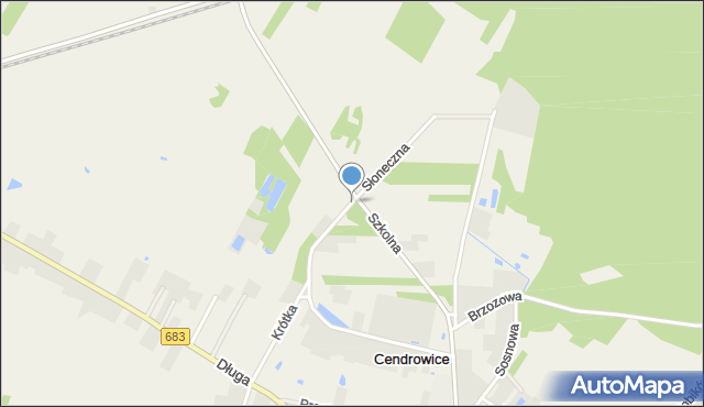 Cendrowice, Słoneczna, mapa Cendrowice