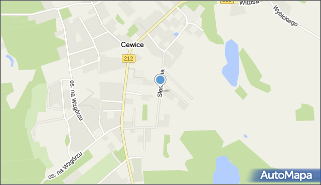 Cewice, Słoneczna, mapa Cewice