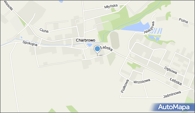 Charbrowo, Słoneczna, mapa Charbrowo
