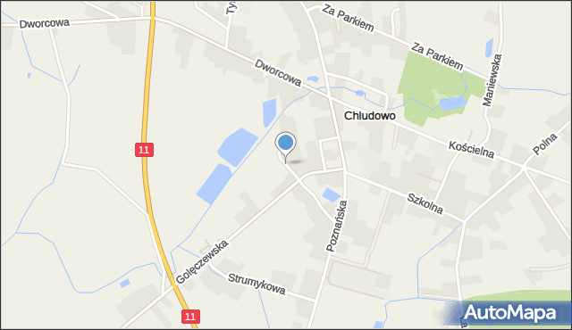 Chludowo, Słoneczna, mapa Chludowo