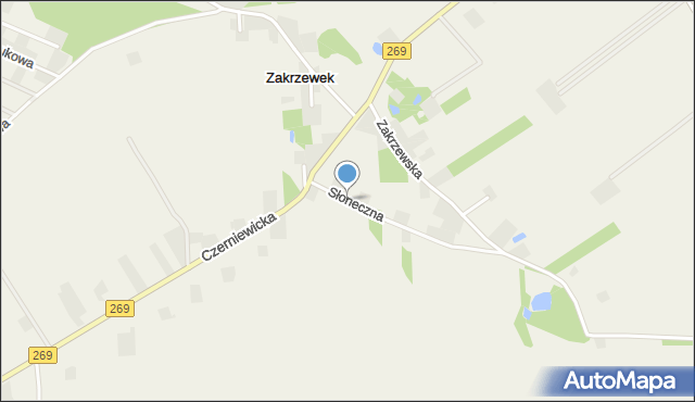 Choceń, Słoneczna, mapa Choceń