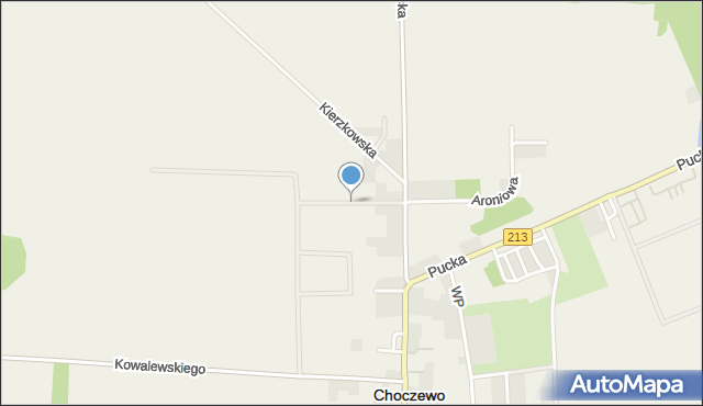 Choczewo, Słoneczna, mapa Choczewo