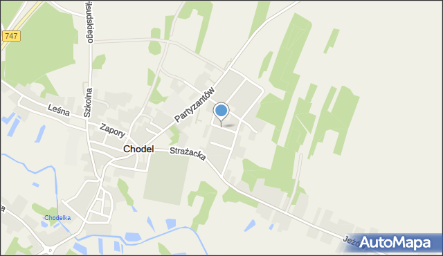 Chodel, Słoneczna, mapa Chodel