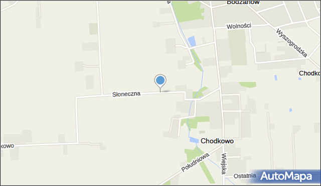 Chodkowo, Słoneczna, mapa Chodkowo