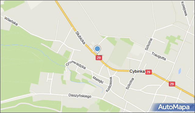 Cybinka, Słubicka, mapa Cybinka